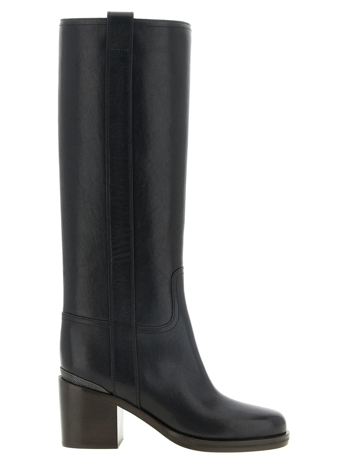 Brunello Cucinelli Brunello Cucinelli Black Calfskin Over The Knee