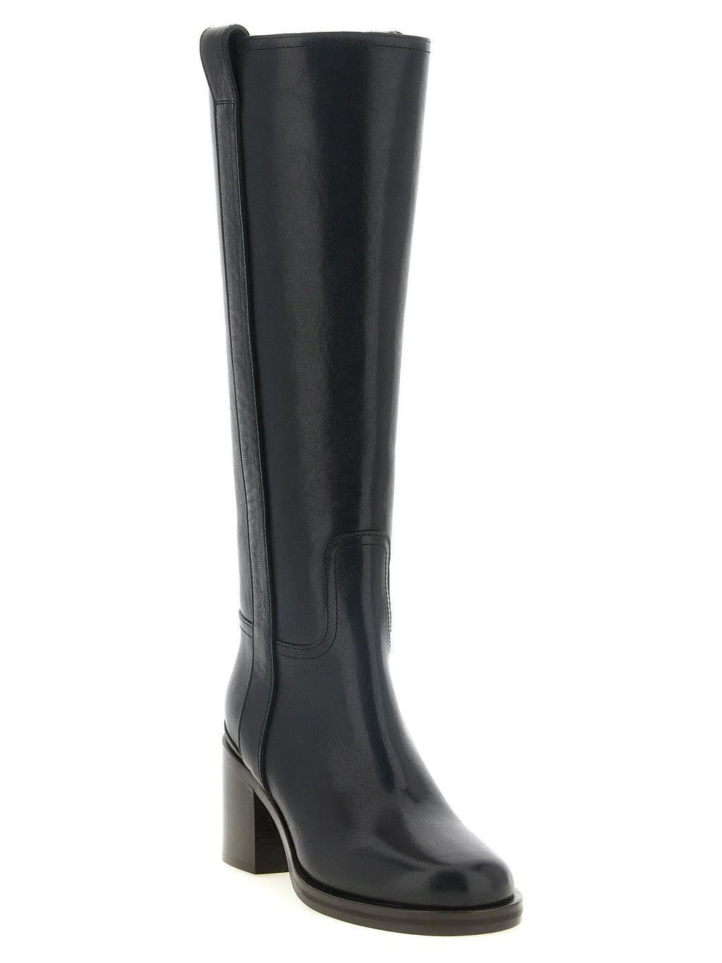 Brunello Cucinelli Brunello Cucinelli Black Calfskin Over The Knee