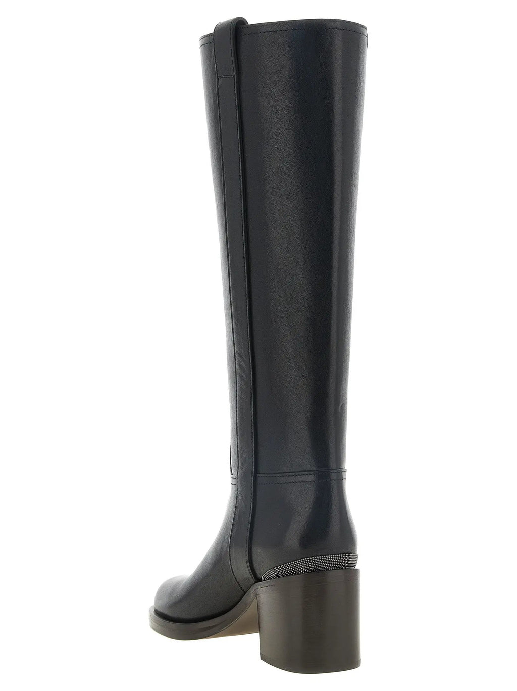 Brunello Cucinelli Brunello Cucinelli Black Calfskin Over The Knee