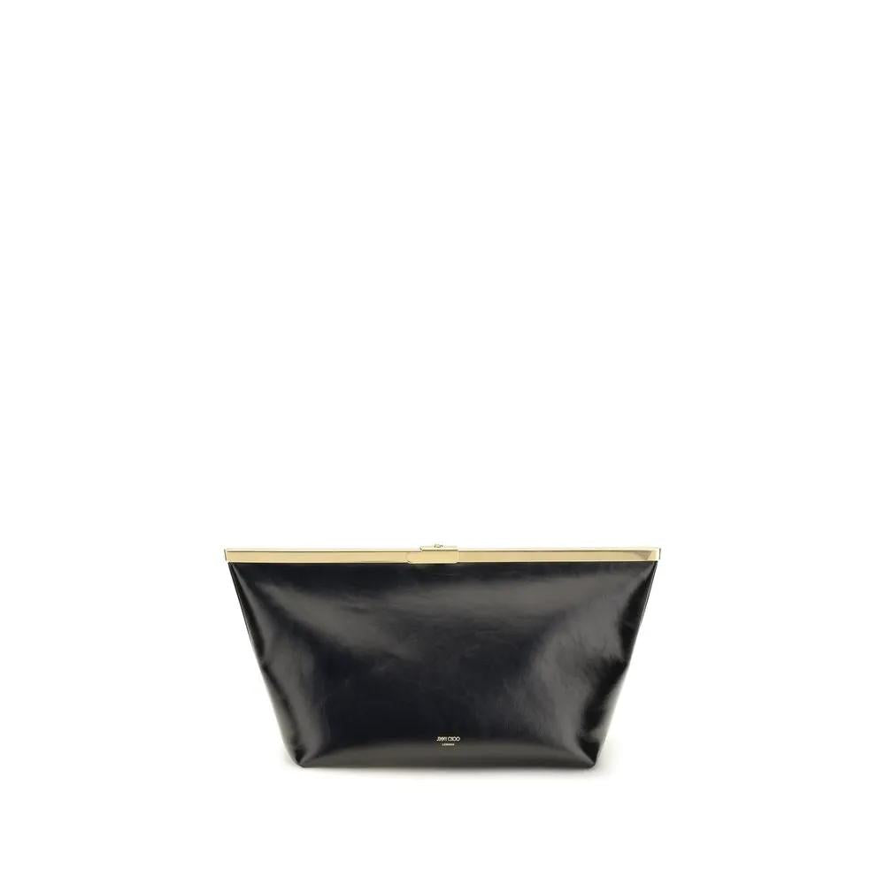 Jimmy Choo Black Calf Leather Bos Taurus Clutch Bag
