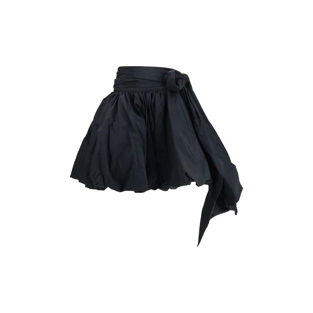 Blumarine Black Polyester Midi Skirt