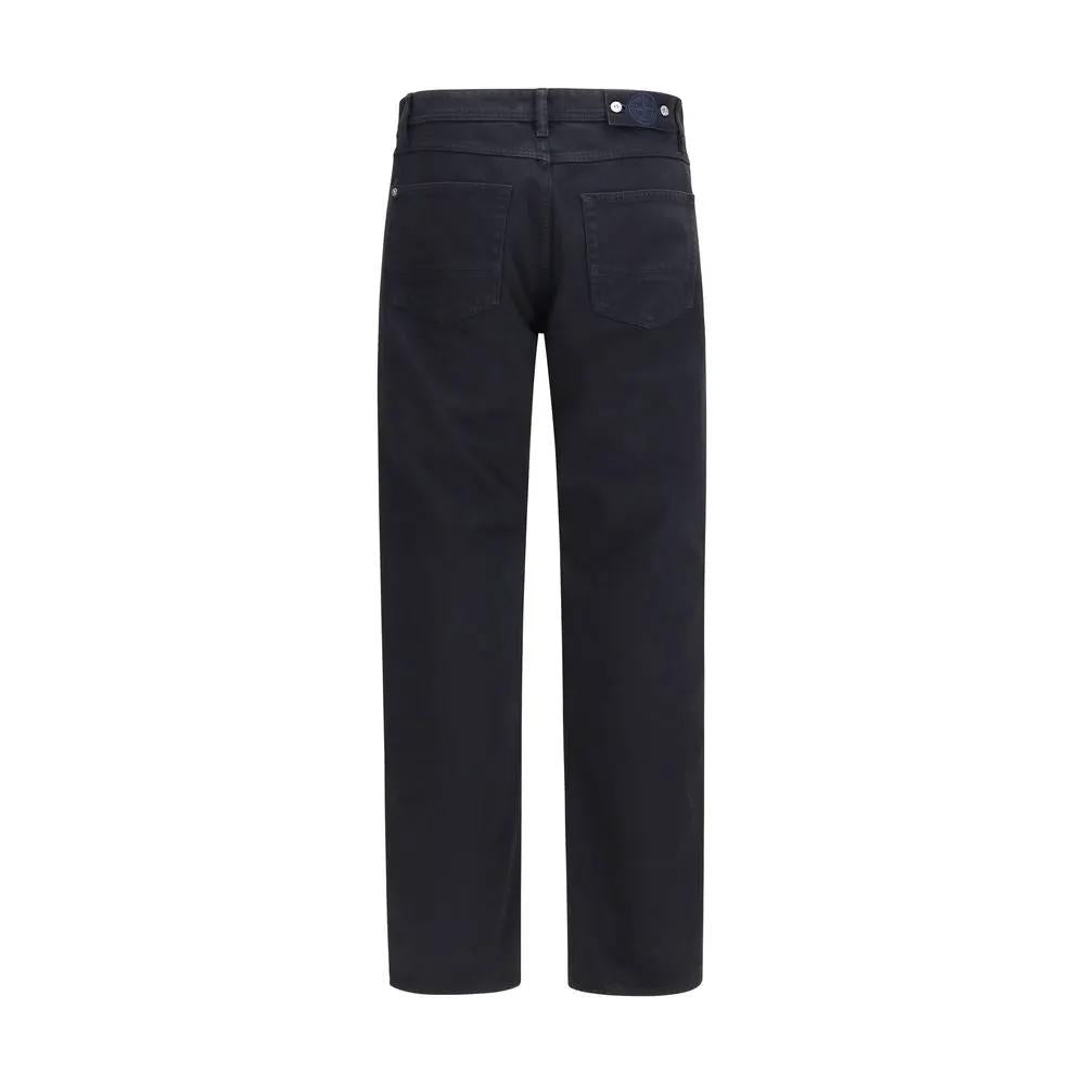 Stone Island Stone Island Black Cotton Straight-Leg Jeans