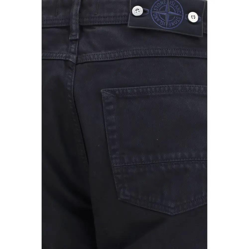 Stone Island Stone Island Black Cotton Straight-Leg Jeans