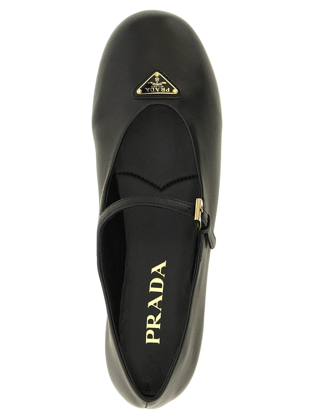 Prada Black Lamb Leather Ballet Flats