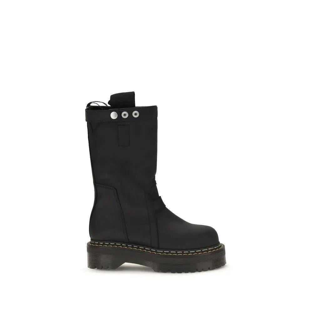 Rick Owens Rick Owens Black Nubuc Leather Lace-Up Boots