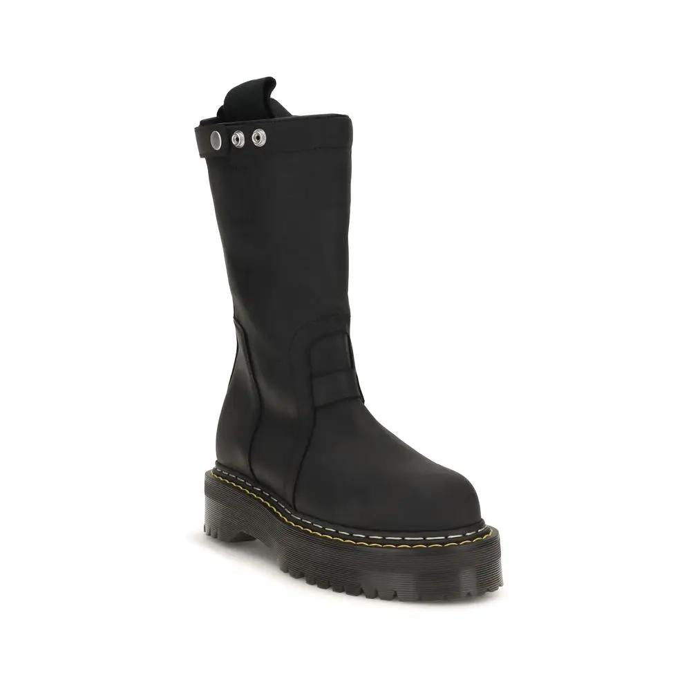 Rick Owens Rick Owens Black Nubuc Leather Lace-Up Boots