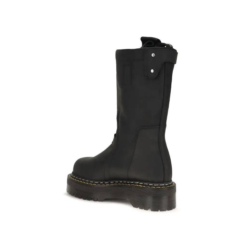 Rick Owens Rick Owens Black Nubuc Leather Lace-Up Boots