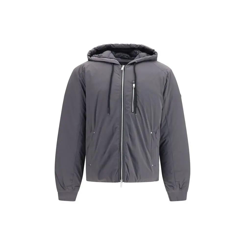 Moose Knuckles Gray Nylon Full-Length Jacket