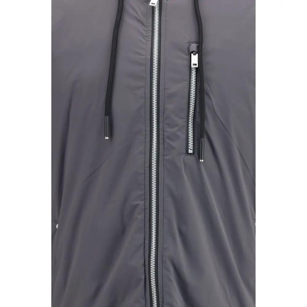 Moose Knuckles Gray Nylon Full-Length Jacket