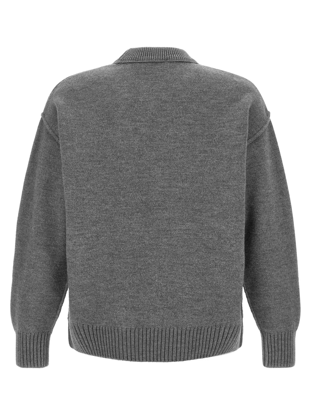 Ami Paris Ami Paris Gray Wool Cardigan