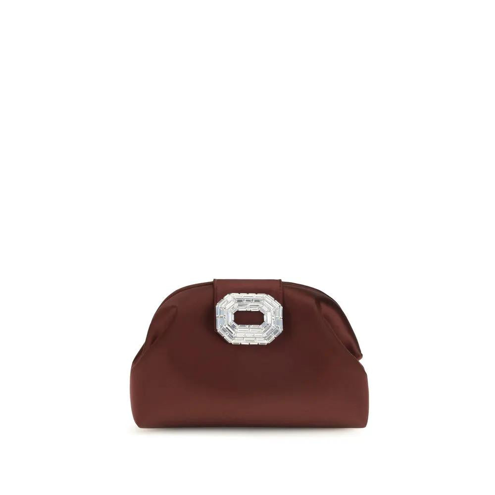 Amina Muaddi Amina Muaddi Bordeaux Satin Shoulder Bag