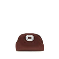 Amina Muaddi Amina Muaddi Bordeaux Satin Shoulder Bag