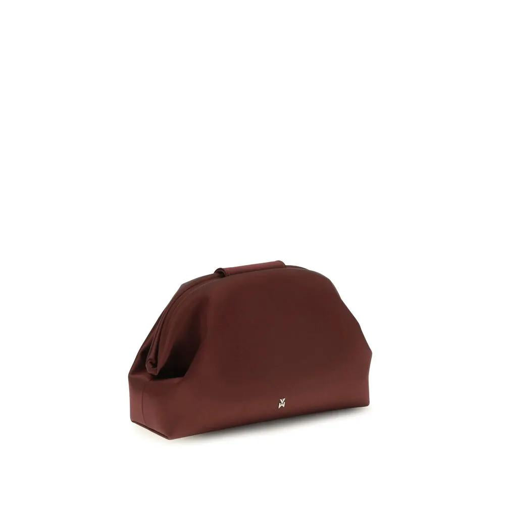 Amina Muaddi Amina Muaddi Bordeaux Satin Shoulder Bag
