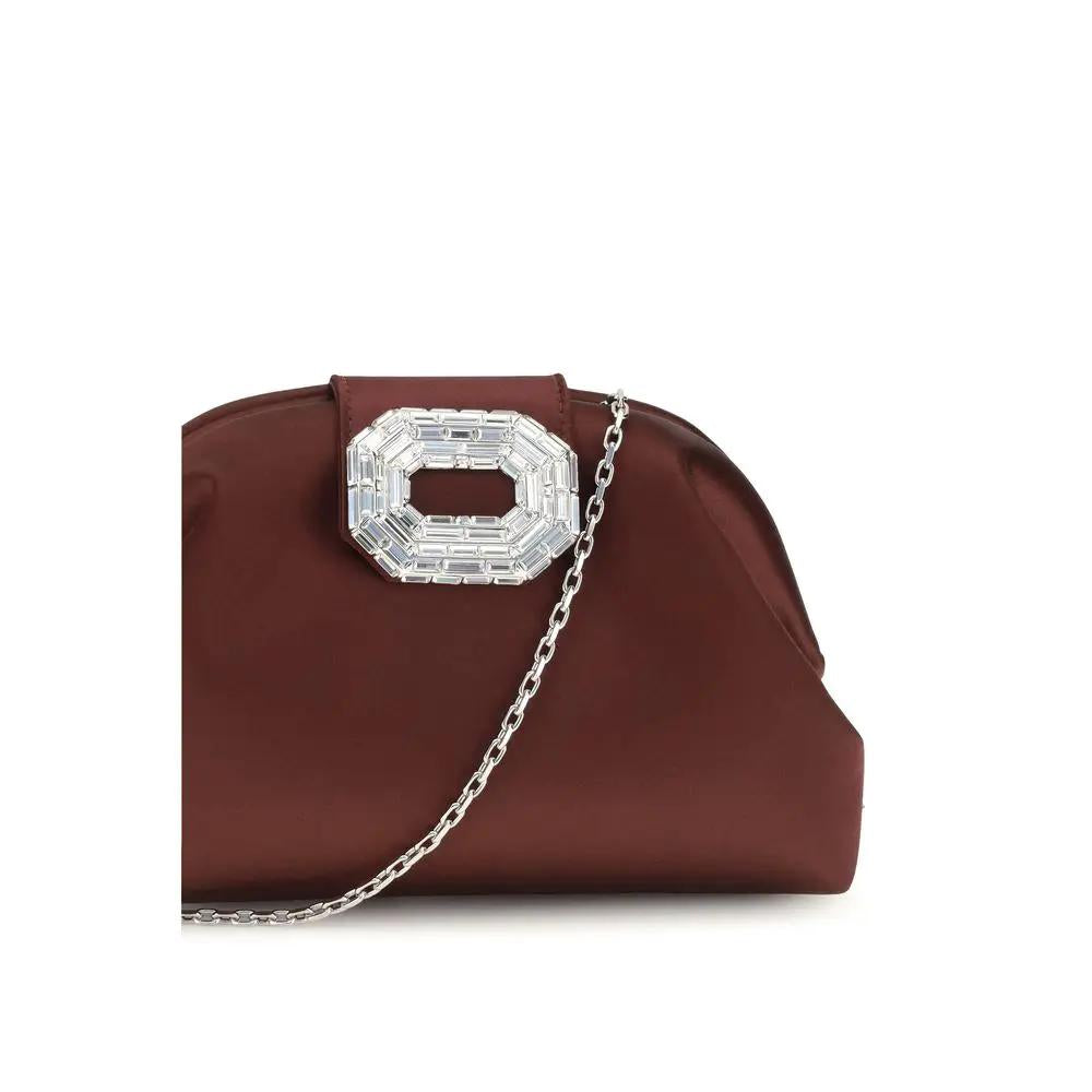 Amina Muaddi Amina Muaddi Bordeaux Satin Shoulder Bag