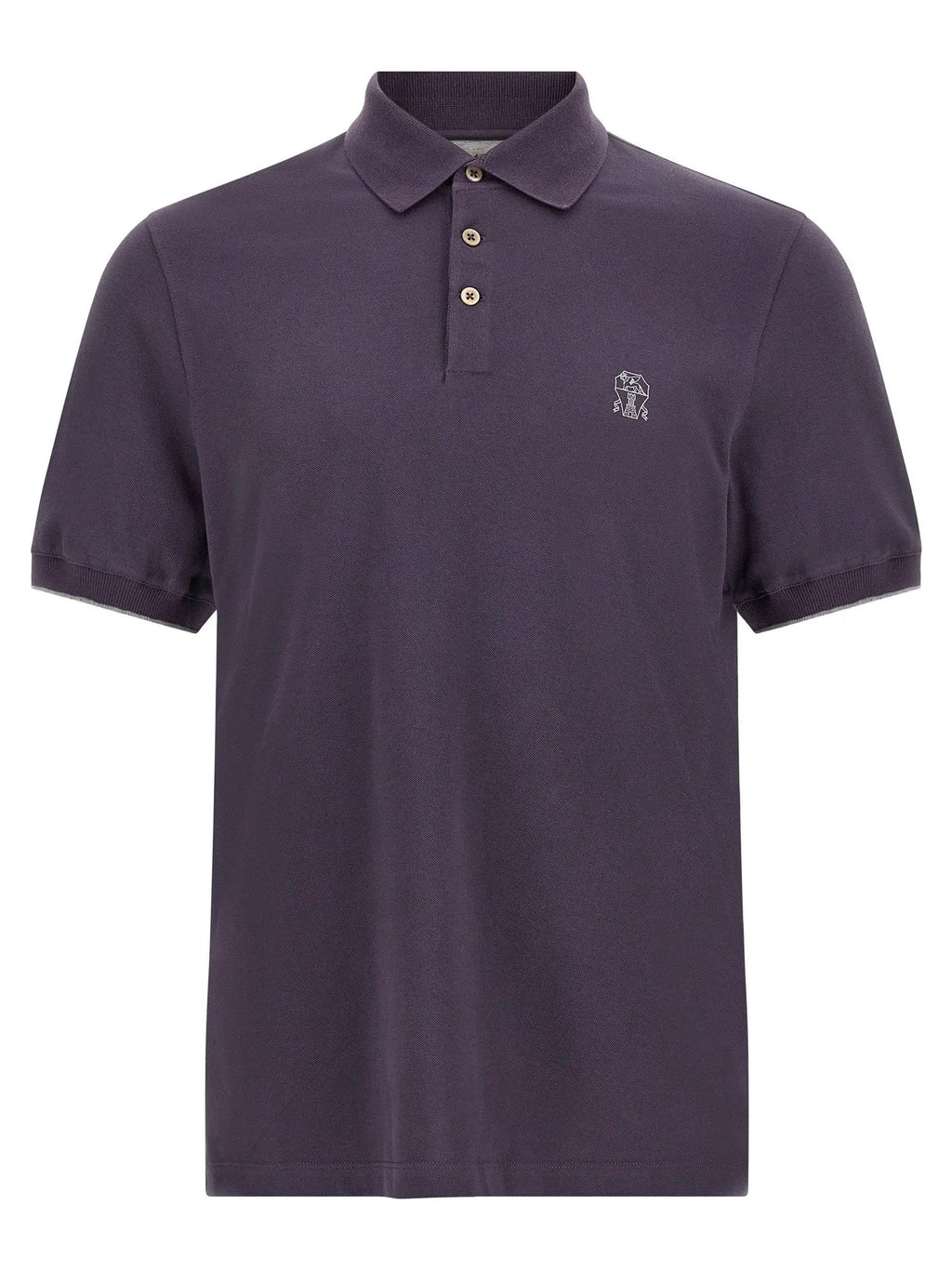 Brunello Cucinelli Purple Cotton Polo Shirt