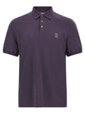Brunello Cucinelli Purple Cotton Polo Shirt