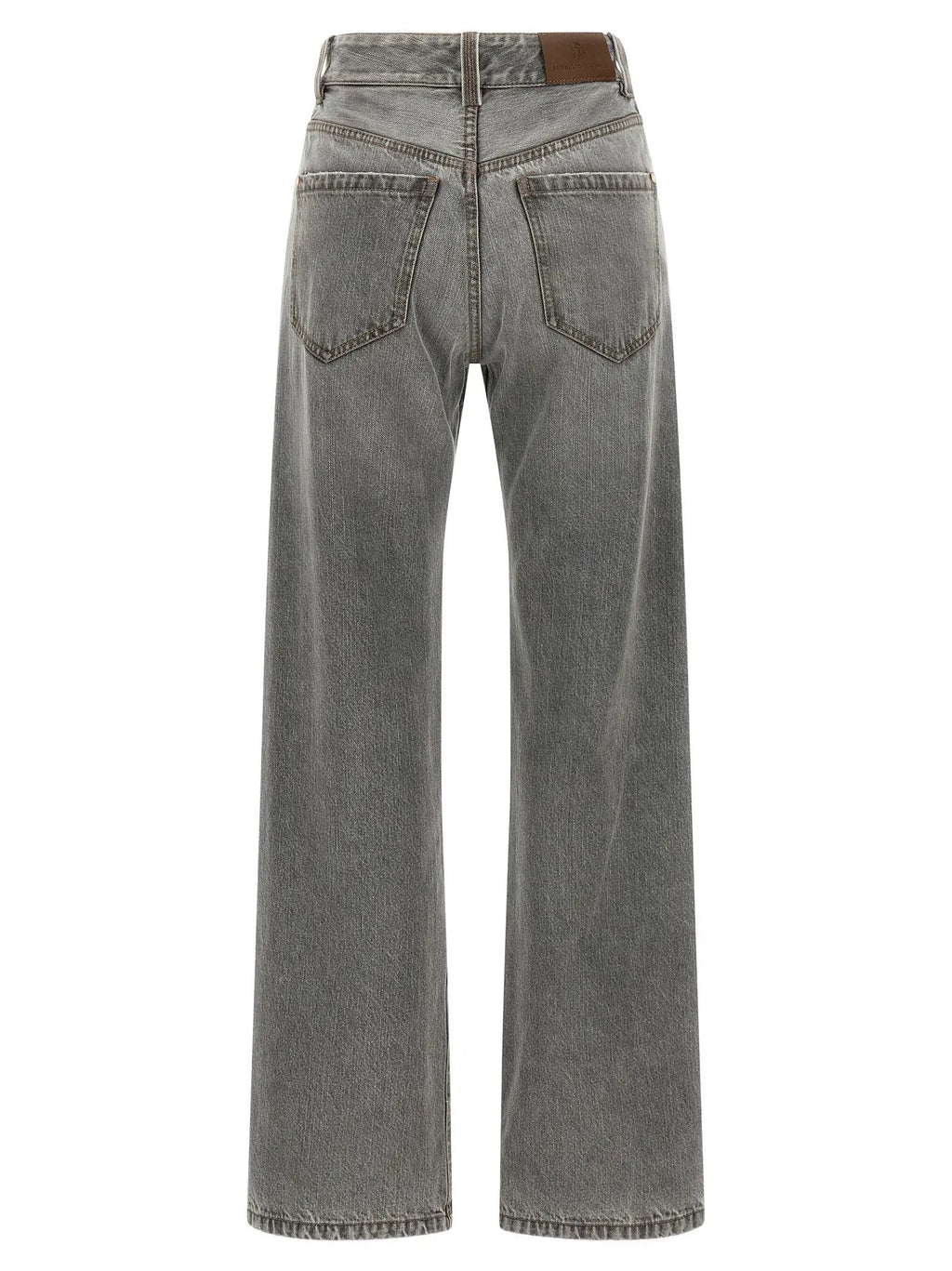 Brunello Cucinelli Brunello Cucinelli Gray Cotton Straight-Leg Jeans