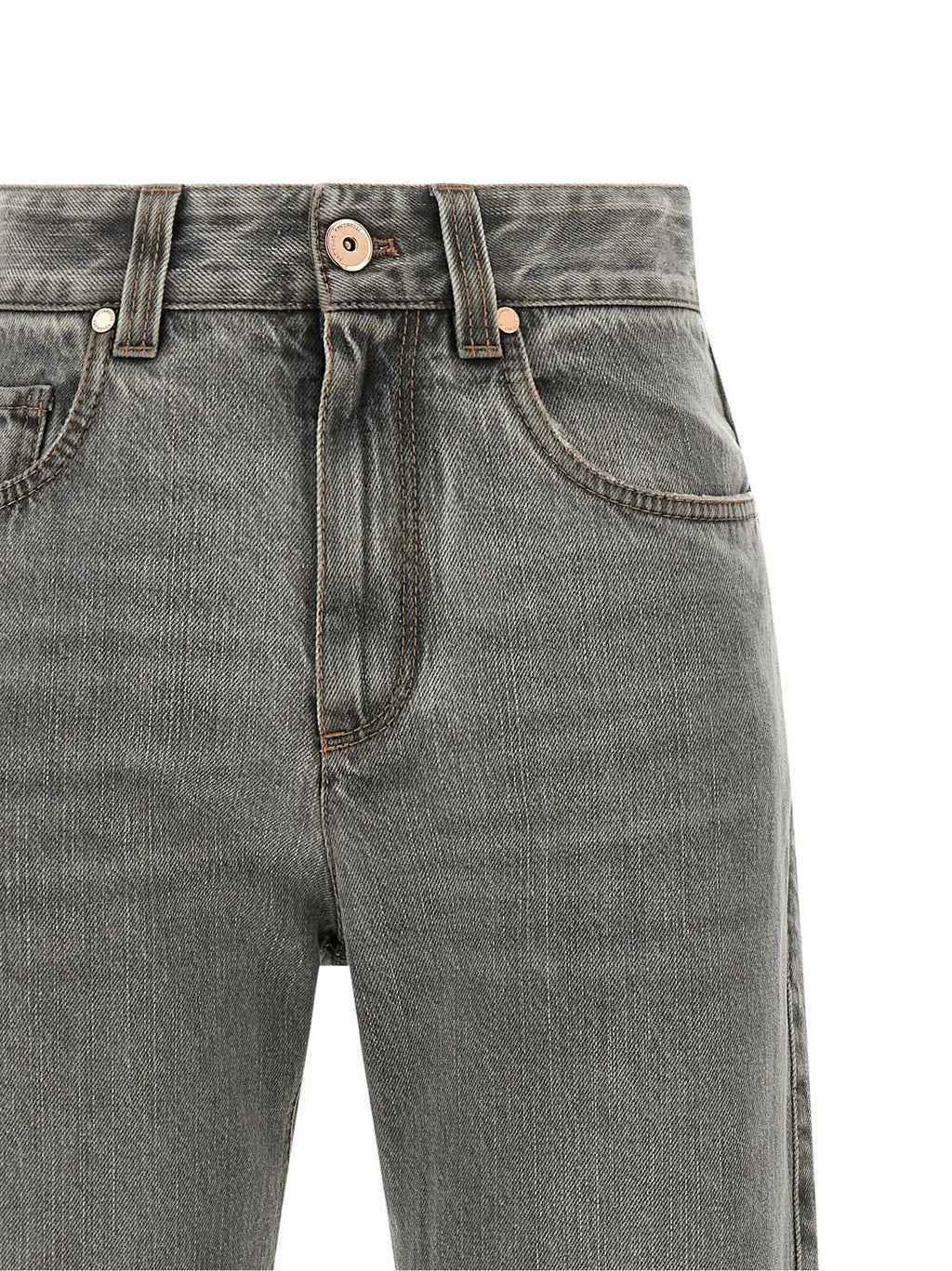 Brunello Cucinelli Brunello Cucinelli Gray Cotton Straight-Leg Jeans