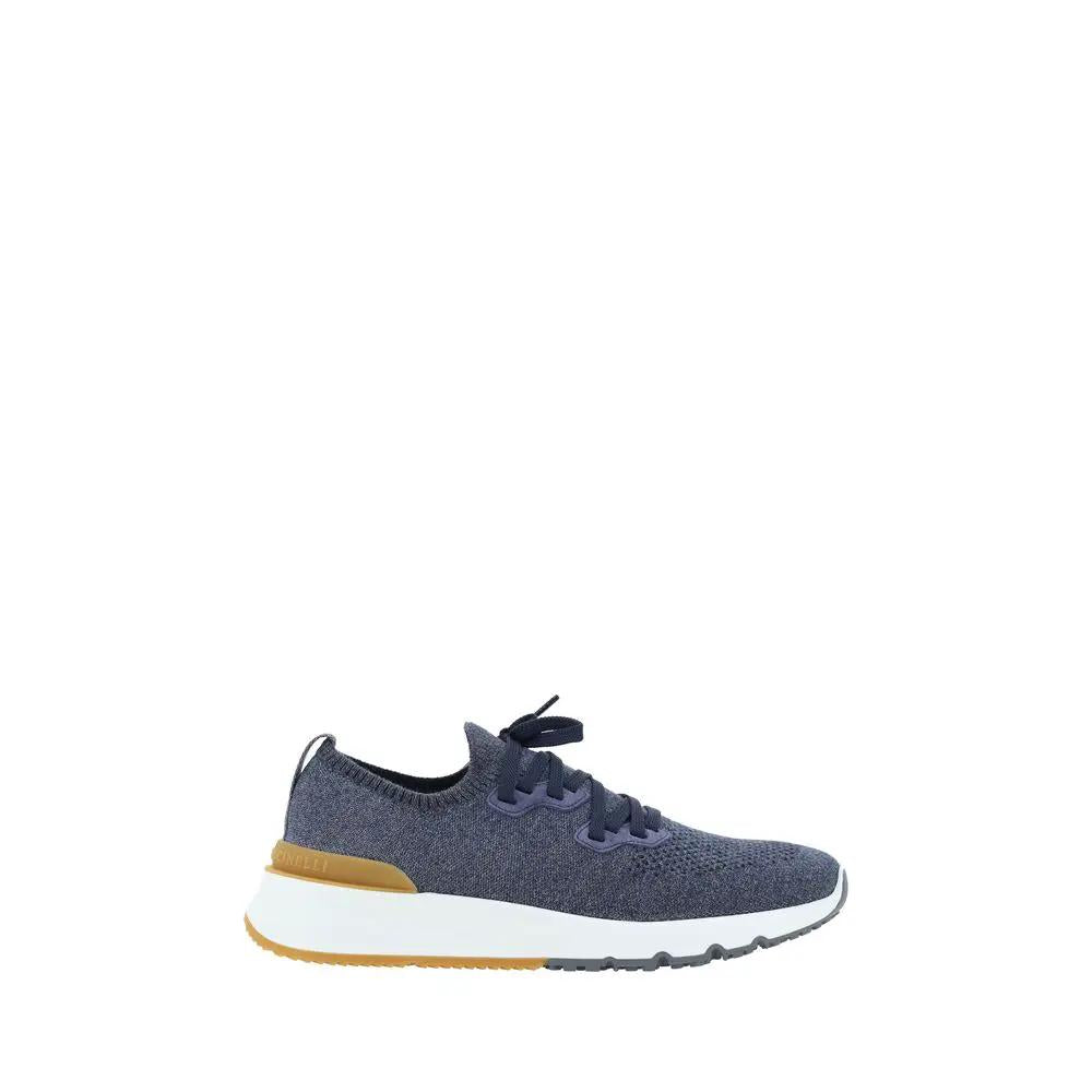 Brunello Cucinelli Brunello Cucinelli Blue Cotton Athletic Sneakers