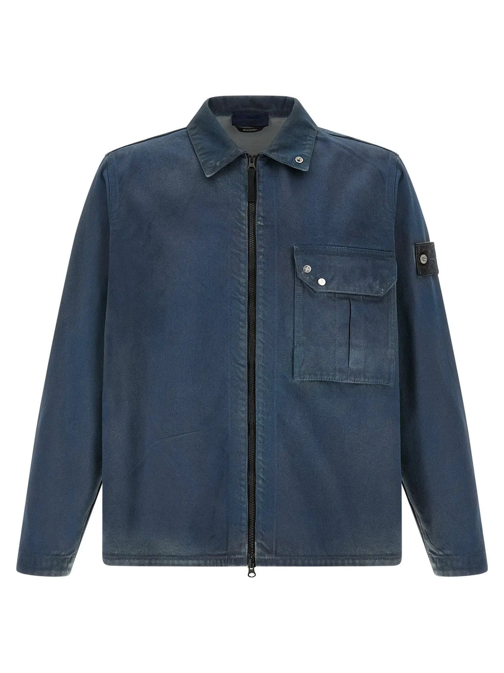 Stone Island Blue Cotton Blouse