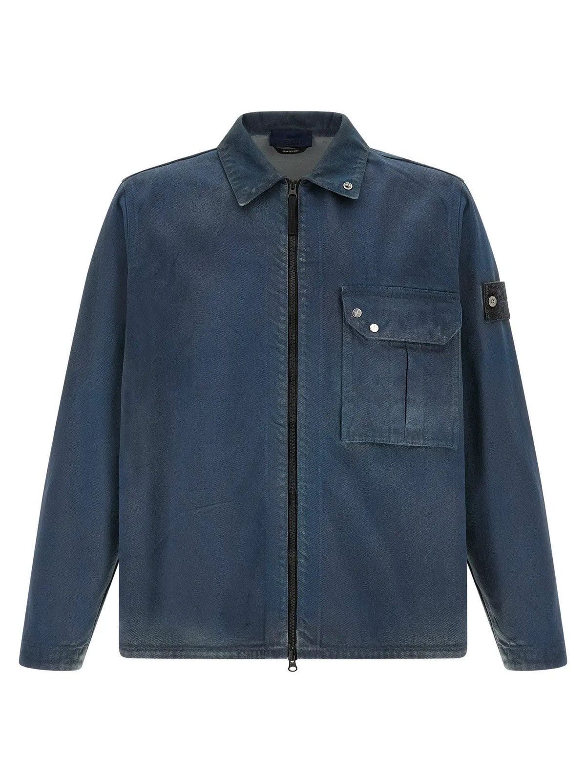 Stone Island Blue Cotton Blouse
