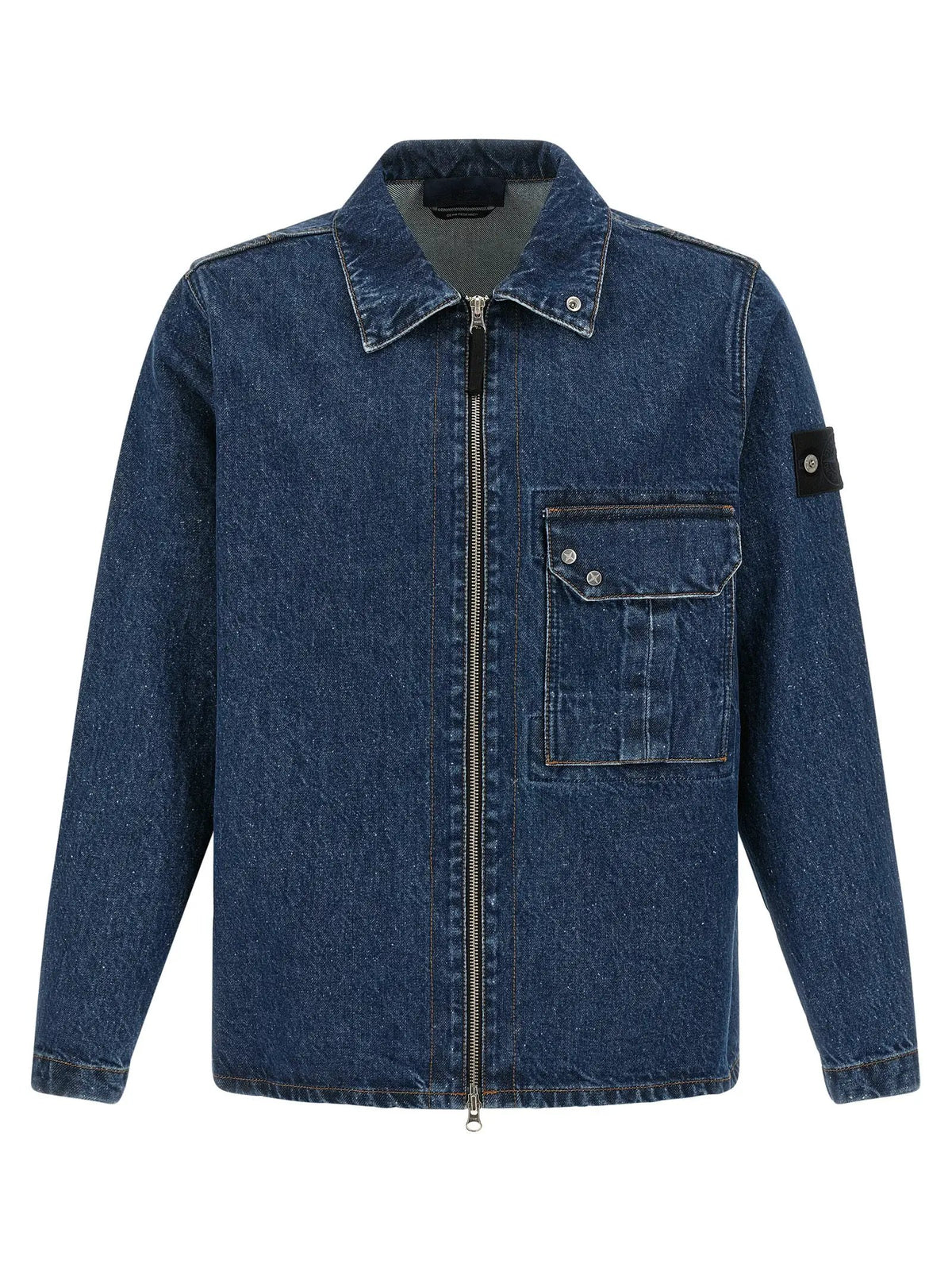 Stone Island Blue Cotton Blouse