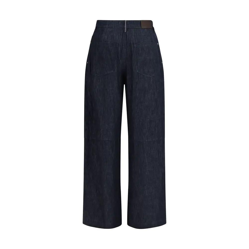 Brunello Cucinelli Brunello Cucinelli Blue Cotton Casual Pants