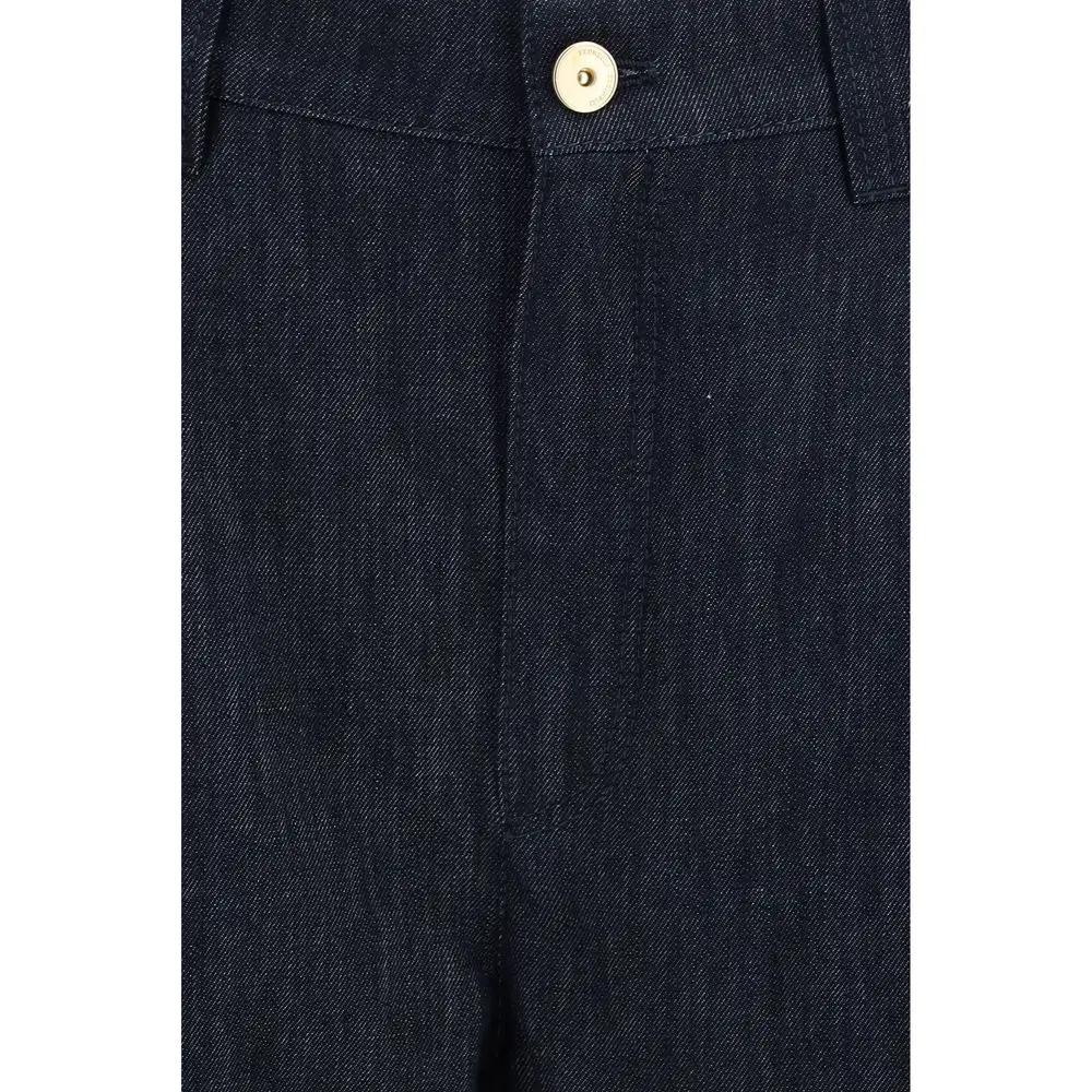 Brunello Cucinelli Brunello Cucinelli Blue Cotton Casual Pants