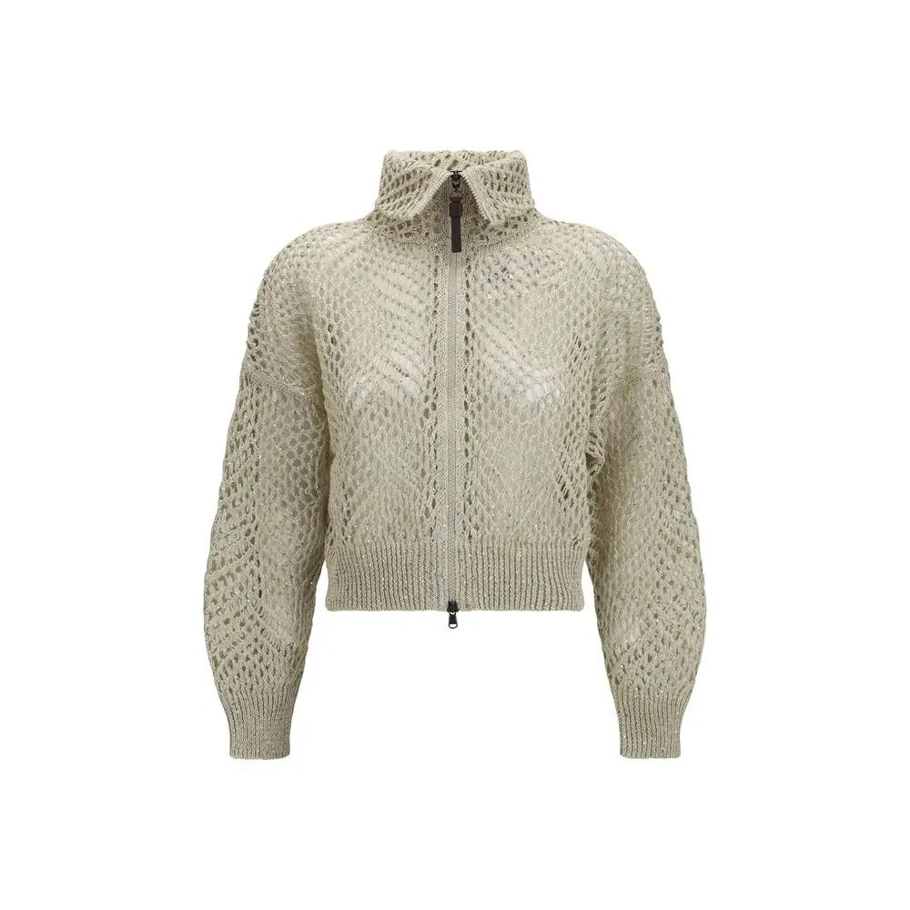 Brunello Cucinelli Brunello Cucinelli Beige Linen Cardigan