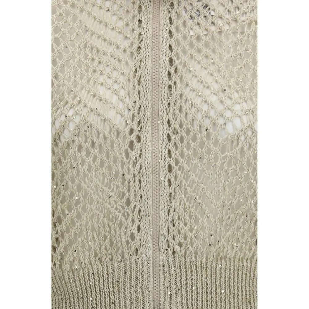 Brunello Cucinelli Brunello Cucinelli Beige Linen Cardigan