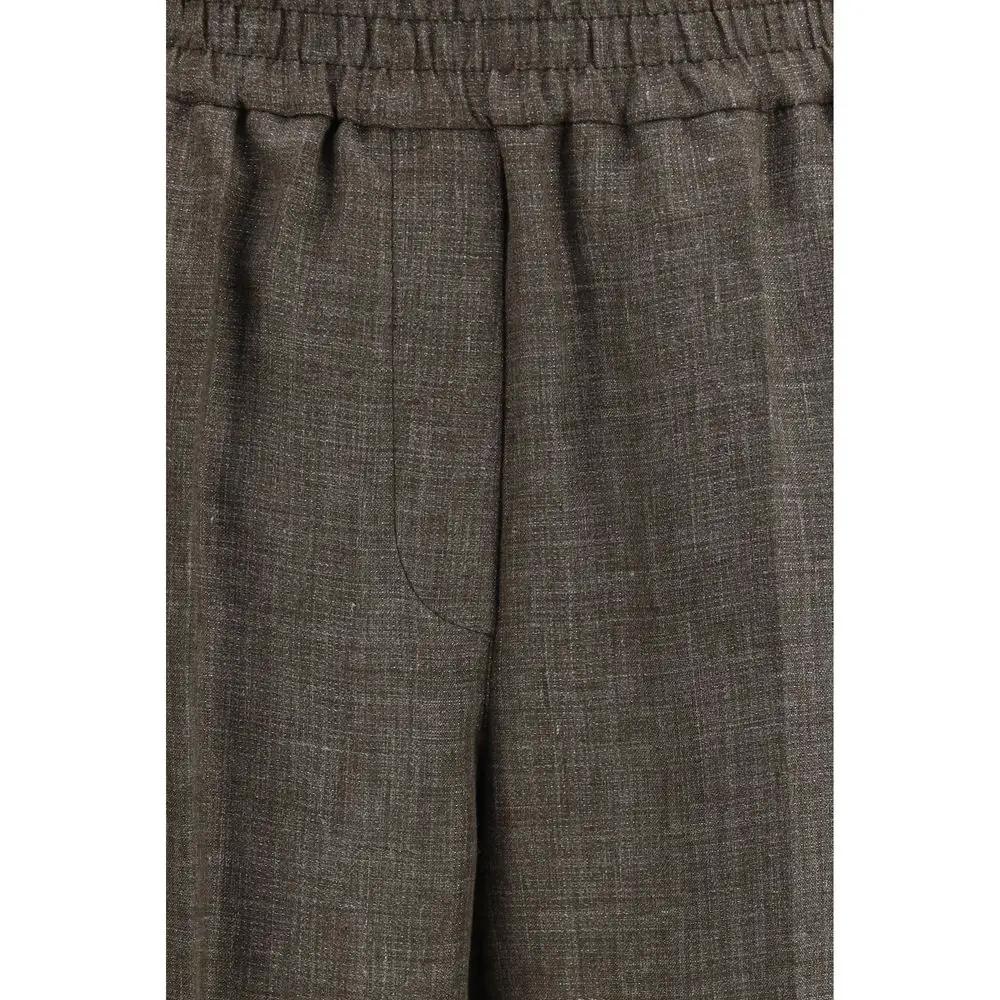 Brunello Cucinelli Brunello Cucinelli Brown Linen Casual Pants