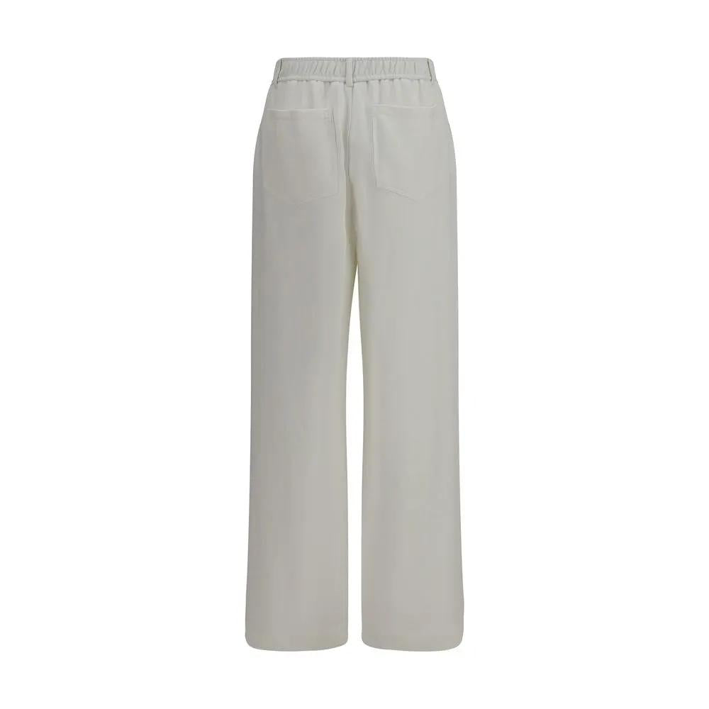 Brunello Cucinelli Brunello Cucinelli White Cotton Athletic Pants