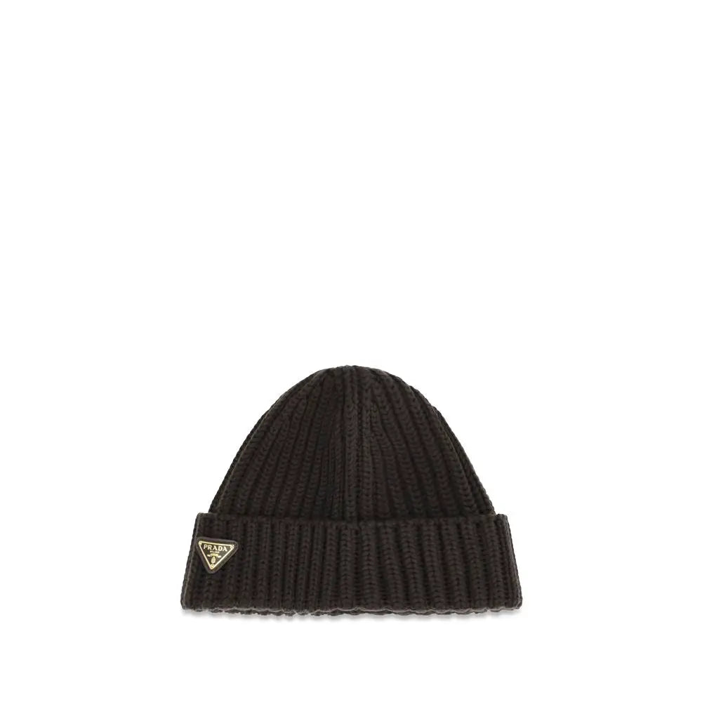 Prada Brown Wool Oves Aries Beanie
