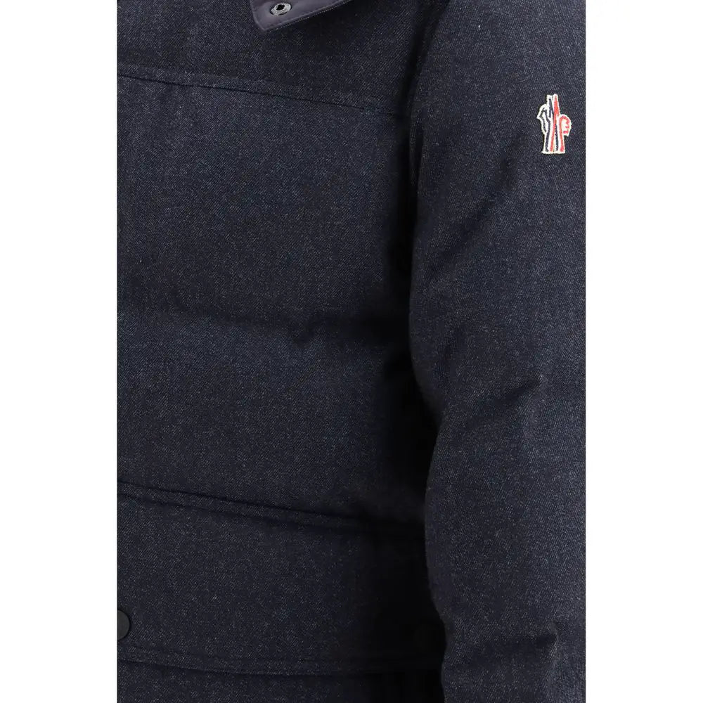 Moncler Grenoble Blue Wool Oves Aries Full-Length Jacket