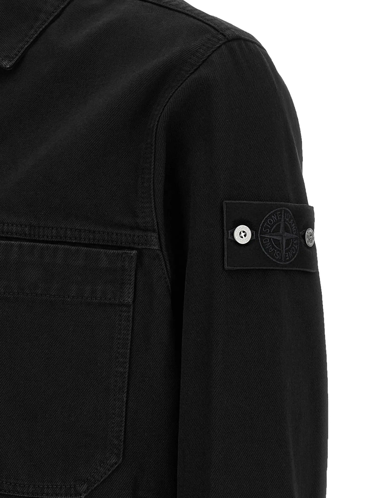 Stone Island Black Cotton Denim Jacket