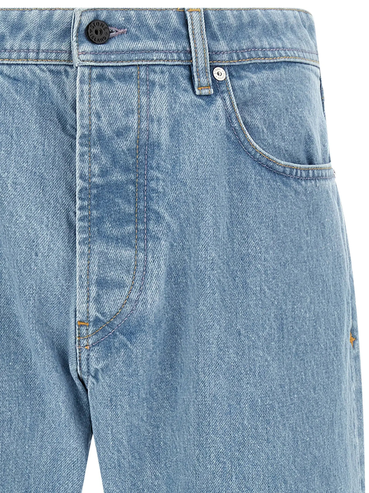 Stone Island Stone Island Blue Cotton Straight-Leg Jeans