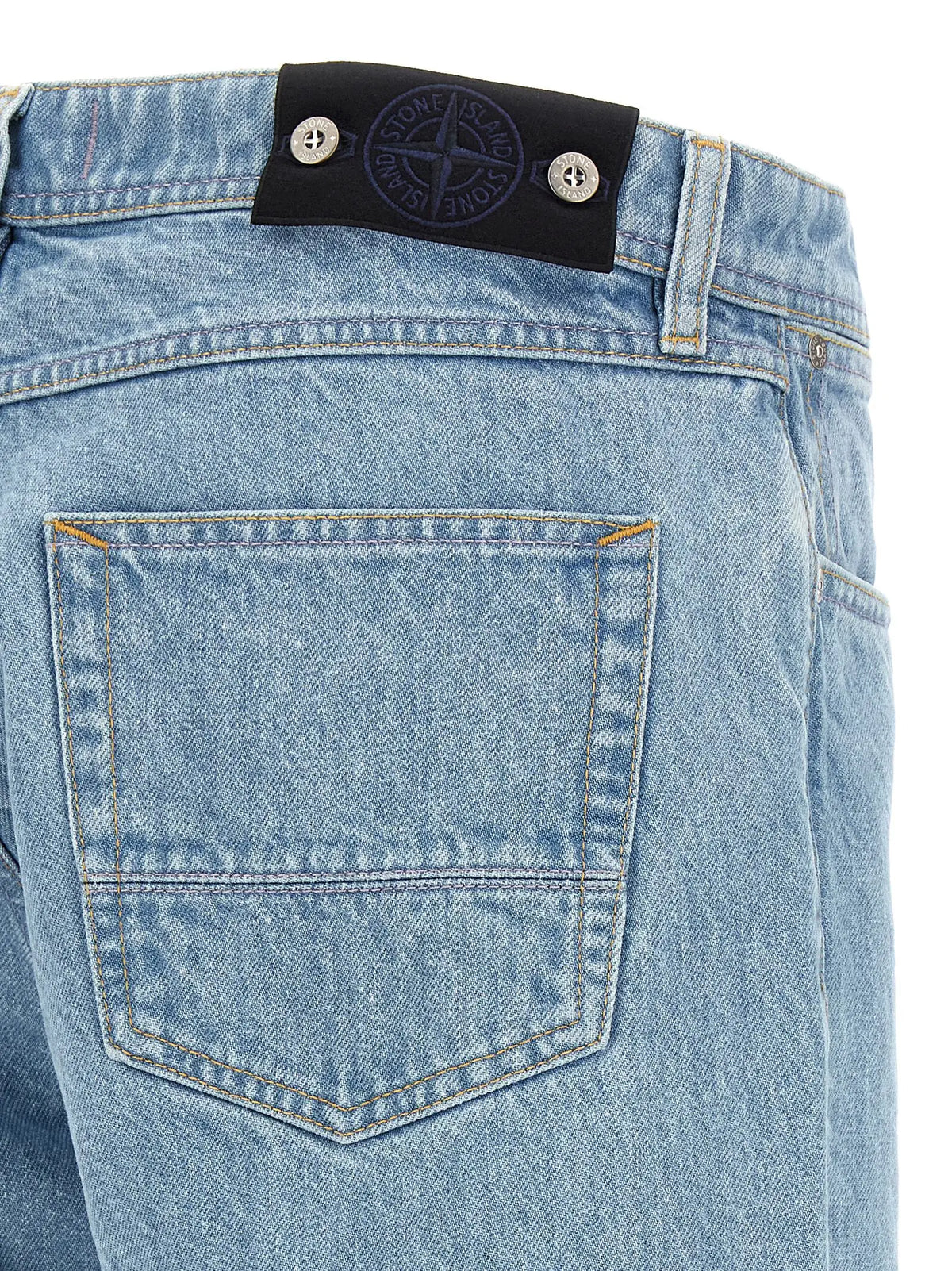 Stone Island Stone Island Blue Cotton Straight-Leg Jeans