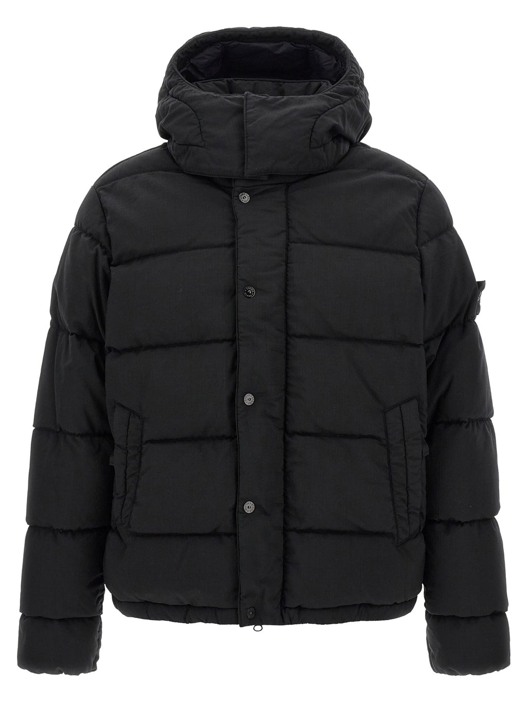 Stone Island Stone Island Black Virgin Wool Full-Length Jacket