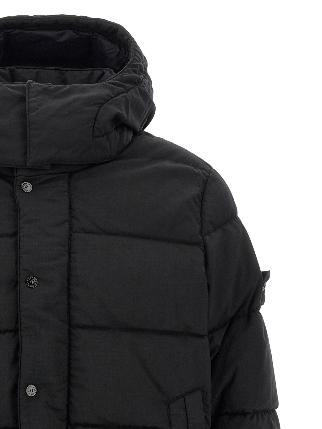 Stone Island Stone Island Black Virgin Wool Full-Length Jacket