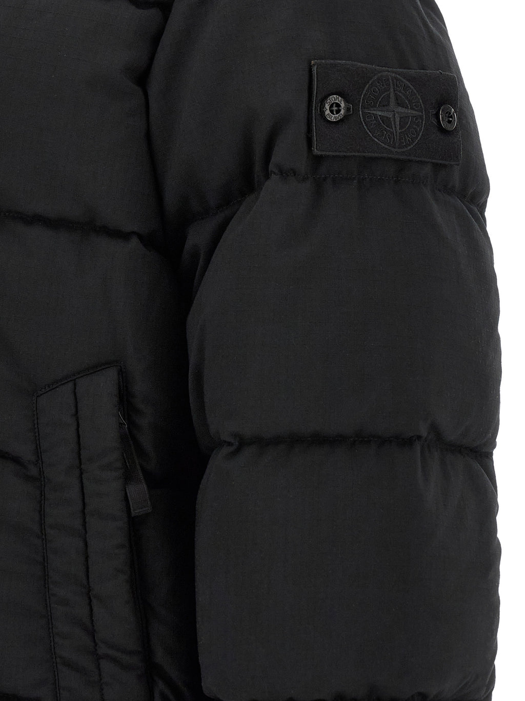 Stone Island Stone Island Black Virgin Wool Full-Length Jacket