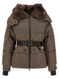 Moncler Grenoble Brown Leather Full-Length Jacket