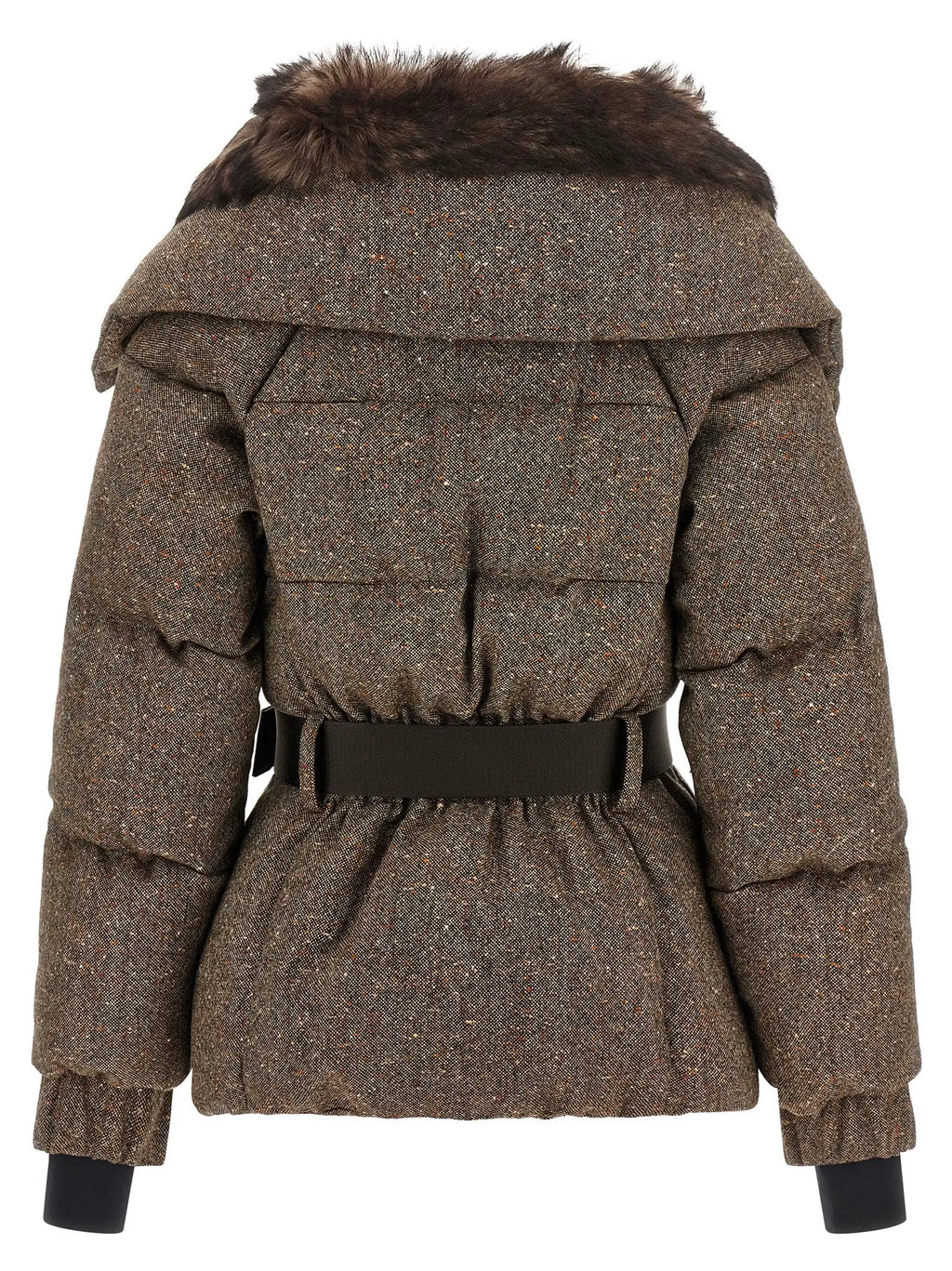 Moncler Grenoble Brown Leather Full-Length Jacket