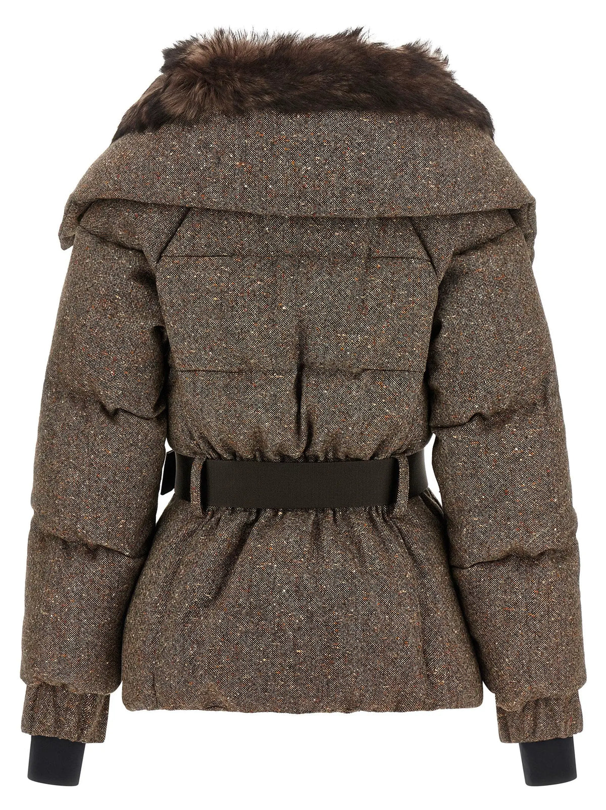 Moncler Grenoble Brown Leather Full-Length Jacket