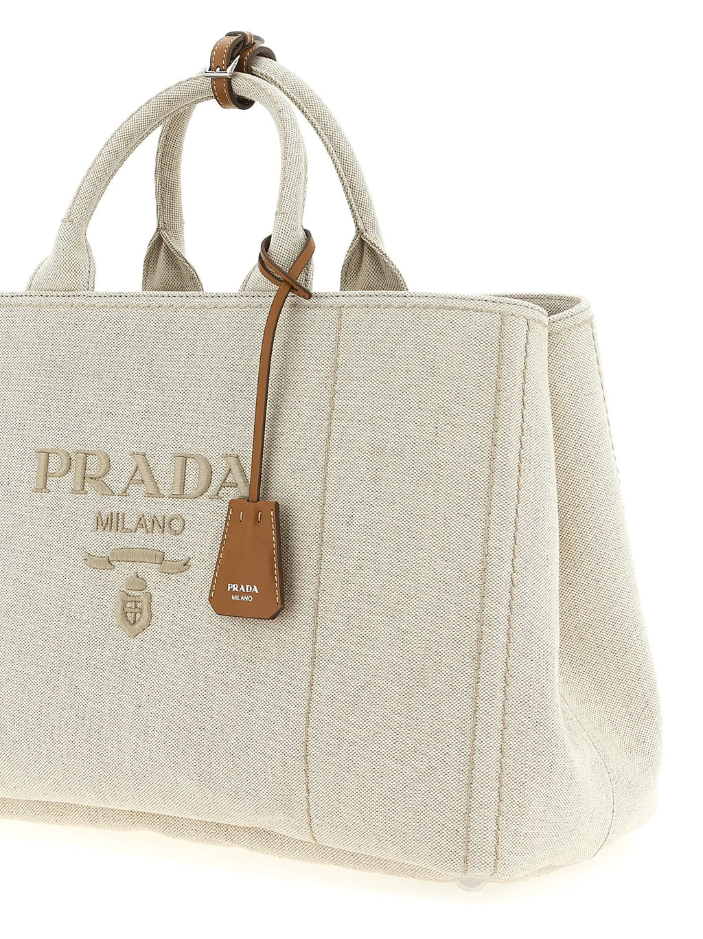 Prada Beige Cotton Tote Bag