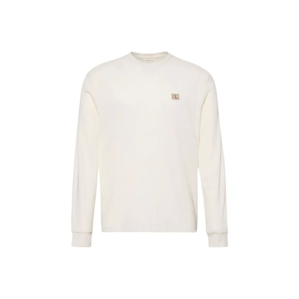 Calvin Klein Jeans Beige Cotton Long Sleeve T-Shirt