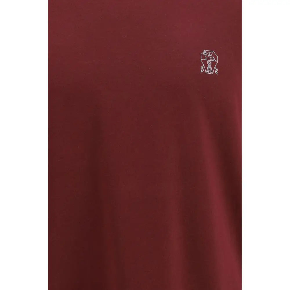 Brunello Cucinelli Brunello Cucinelli Bordeaux Cotton T-Shirt