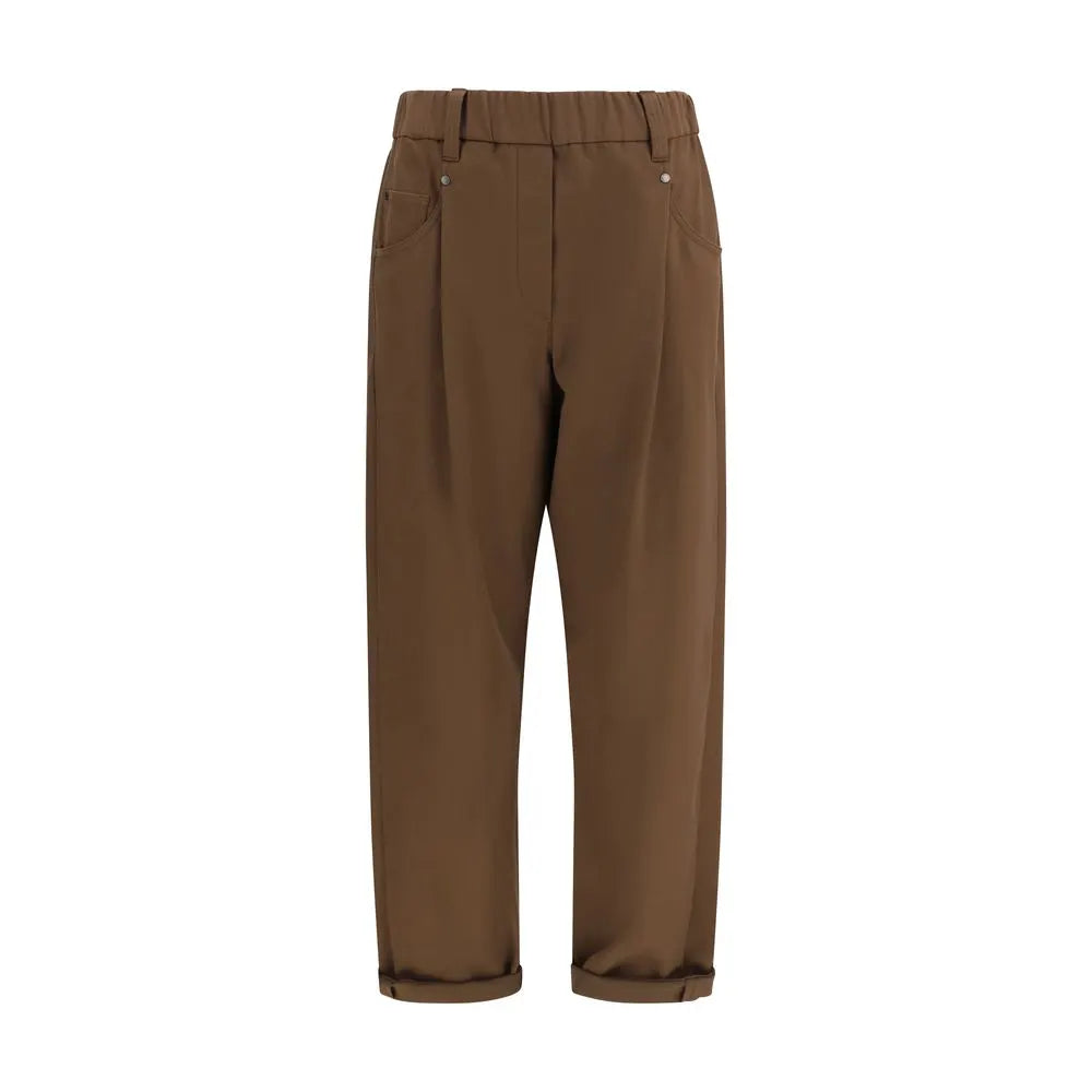 Brunello Cucinelli Brunello Cucinelli Brown Cotton Casual Pants