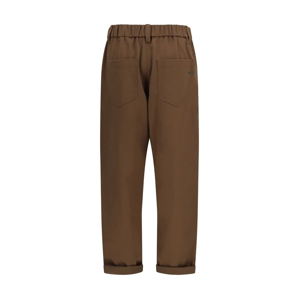 Brunello Cucinelli Brunello Cucinelli Brown Cotton Casual Pants