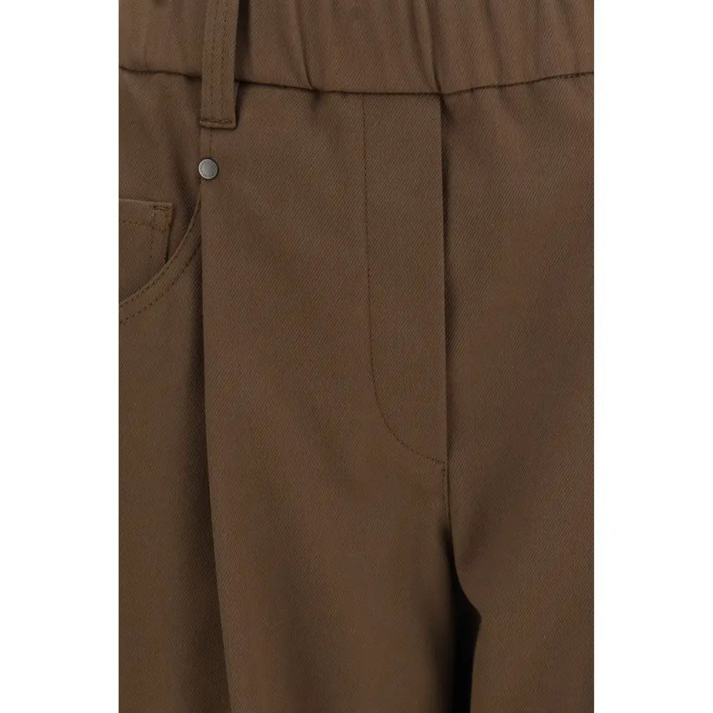 Brunello Cucinelli Brunello Cucinelli Brown Cotton Casual Pants