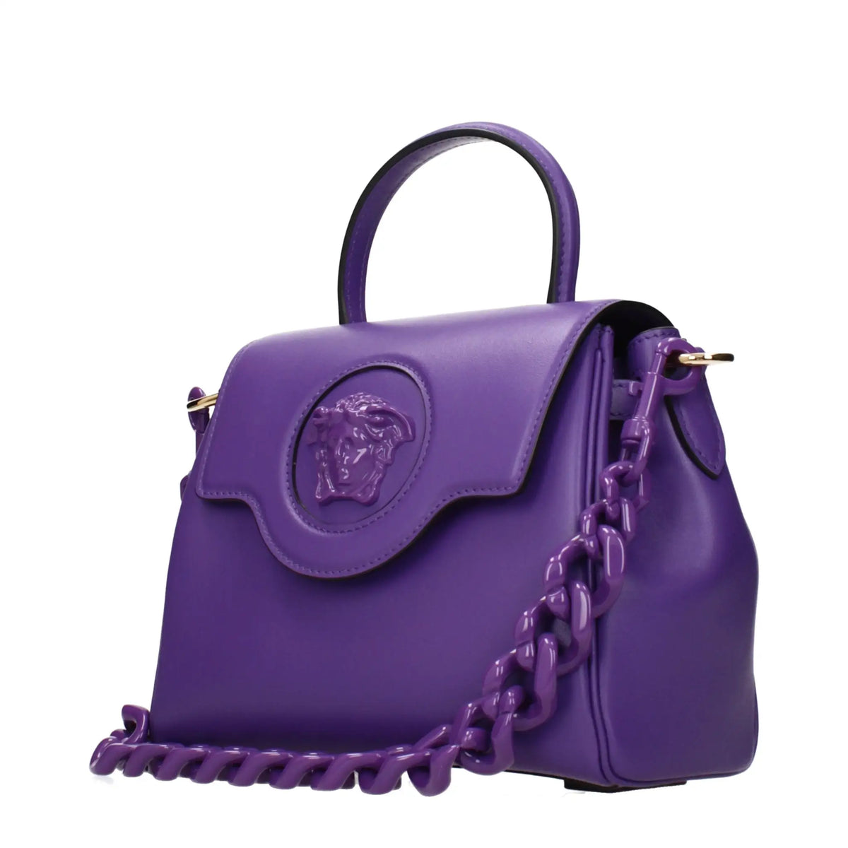 Versace Versace Purple Leather Handbag
